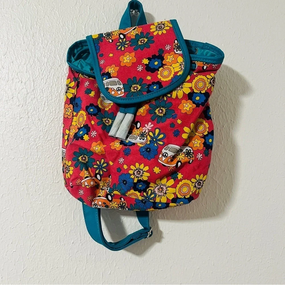 Trend Zone Floral Everyday Graphic Mini Backpack with Teal Accents NWT Casual